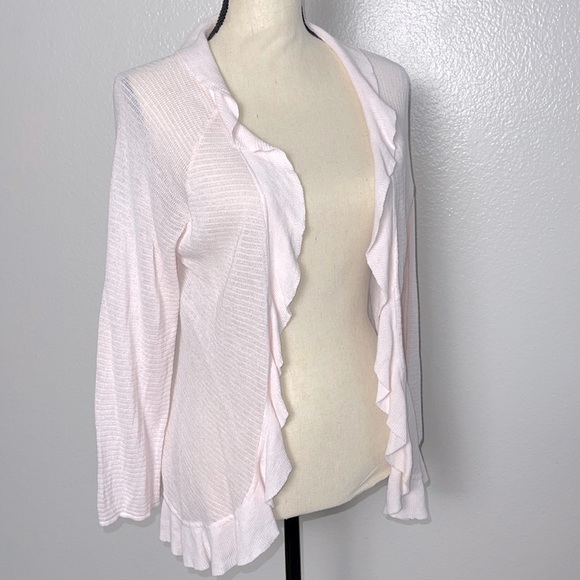 REDUCED 60%💗⬇️PinkCardigan Cotton/Linen DELICATE, lovely , lightweight, comfy - Picture 4 of 4